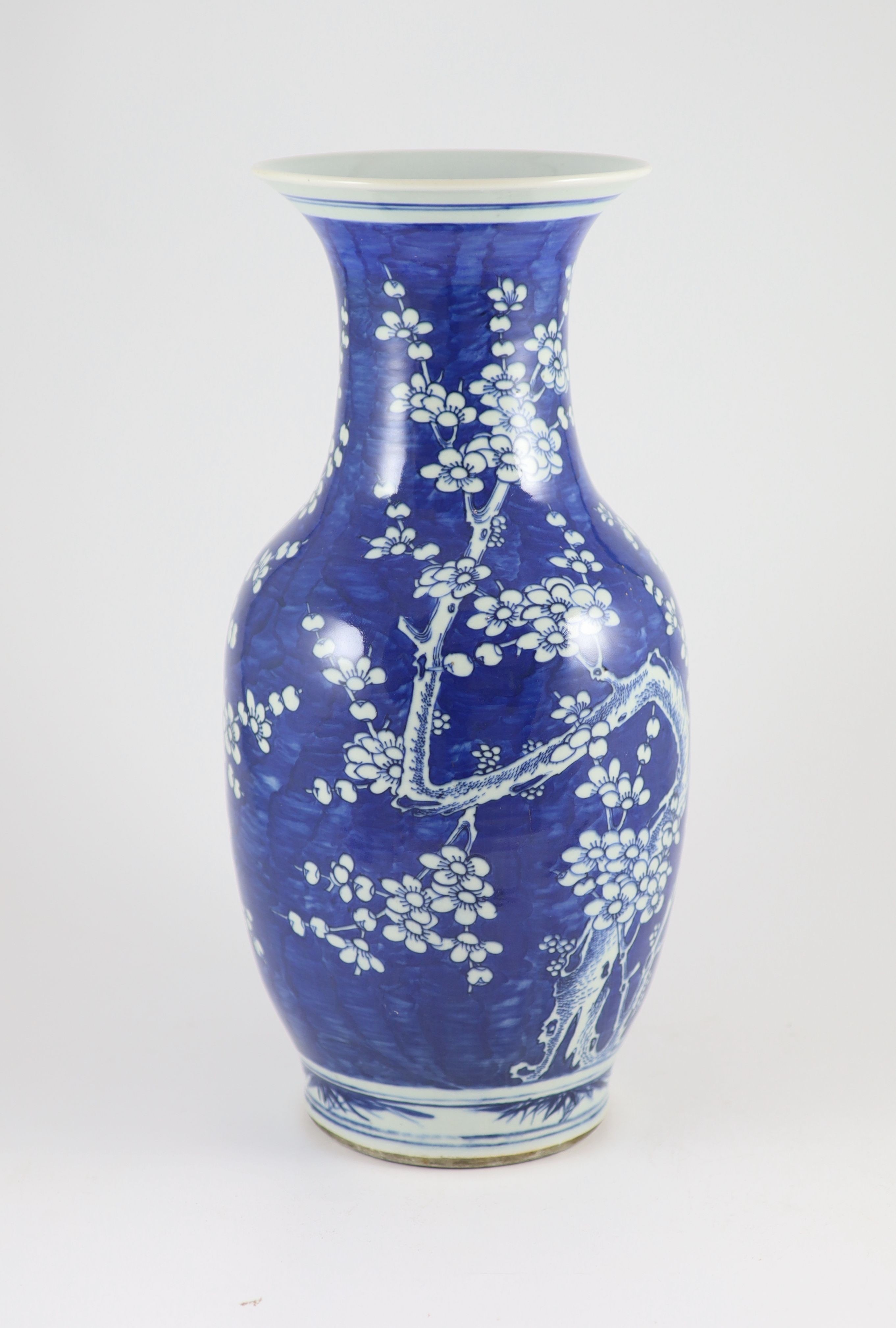 A large Chinese blue and white ‘prunus’ vase, Daoguang period (1821-50), 43.5cm high